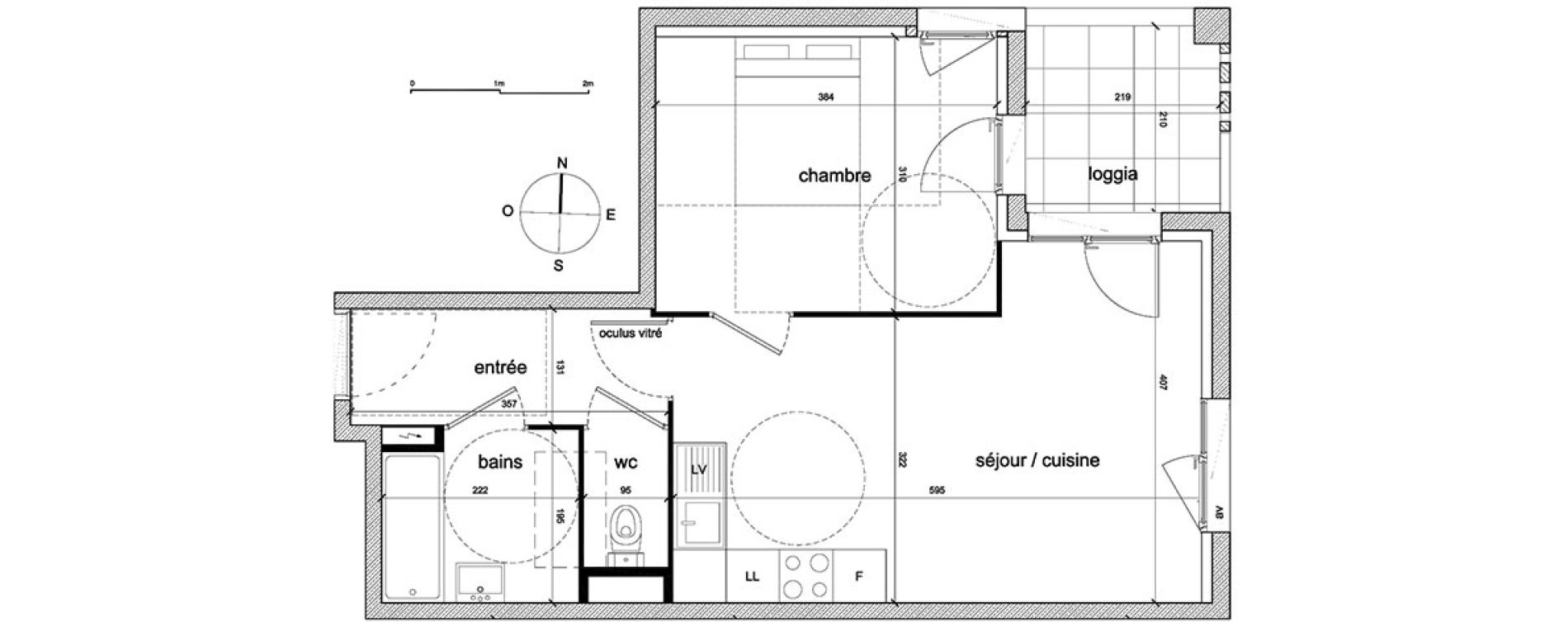 Appartement T2 de 43,25 m2 &agrave; Trappes Sand - pergaud - verlaine - aerostat