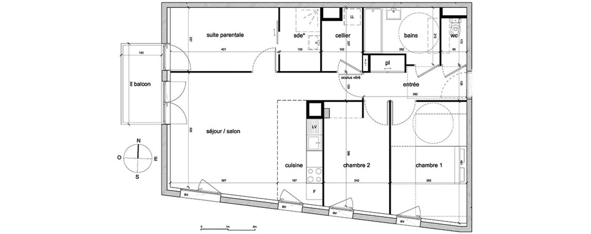 Appartement T4 de 77,53 m2 &agrave; Trappes Sand - pergaud - verlaine - aerostat