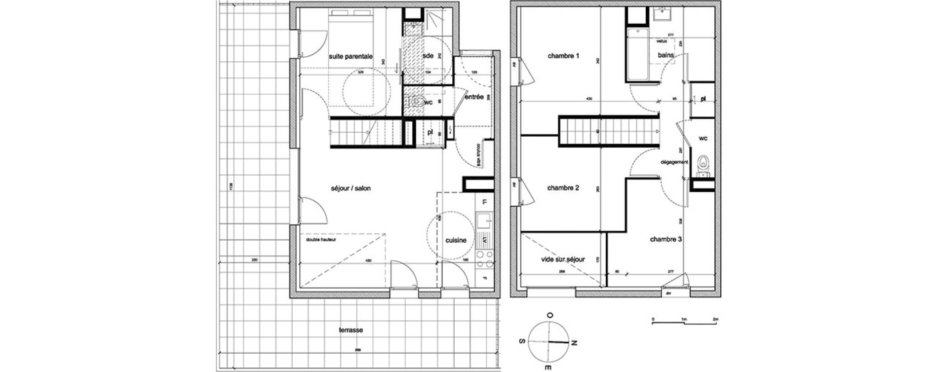 Duplex T5 de 91,52 m2 &agrave; Trappes Sand - pergaud - verlaine - aerostat