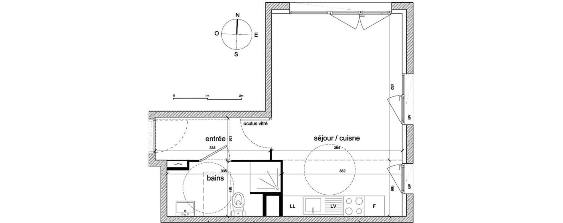 Appartement T1 de 31,53 m2 &agrave; Trappes Sand - pergaud - verlaine - aerostat