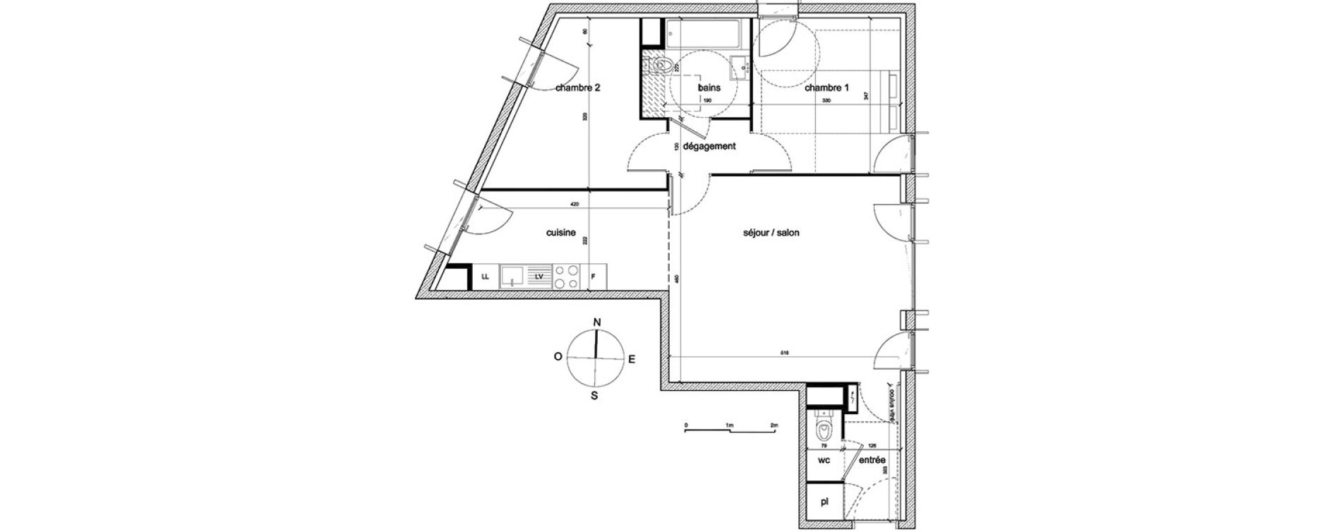 Appartement T3 de 68,98 m2 &agrave; Trappes Sand - pergaud - verlaine - aerostat