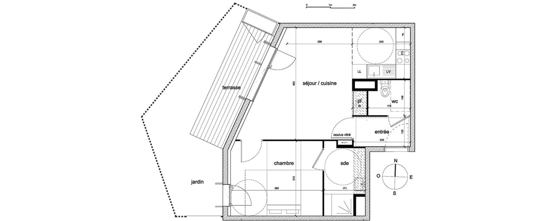 Appartement T2 de 44,64 m2 &agrave; Trappes Sand - pergaud - verlaine - aerostat