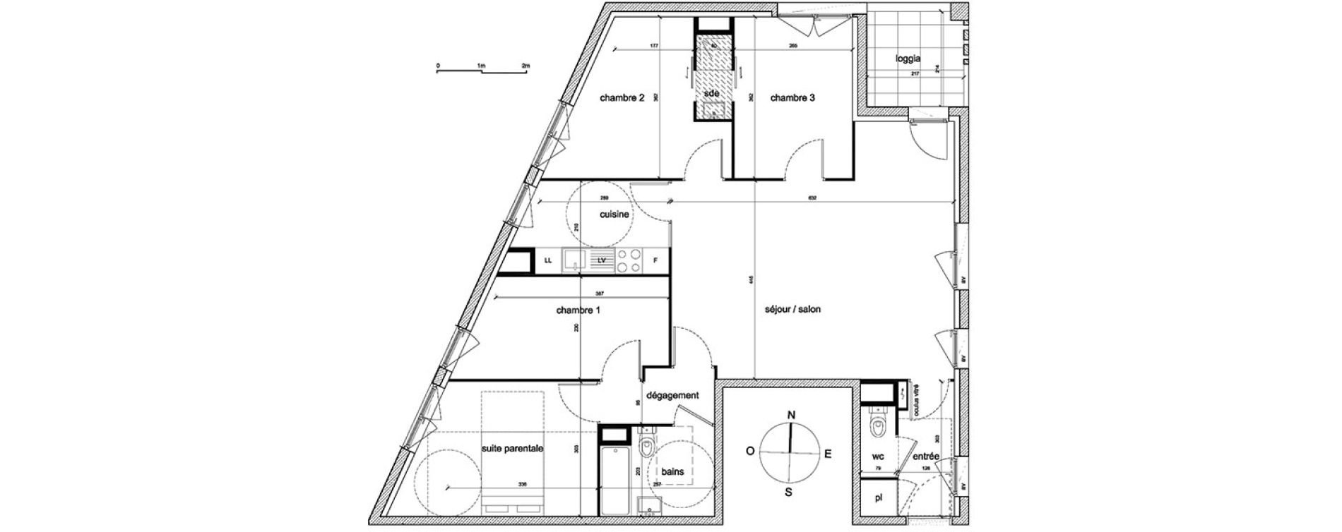 Appartement T5 de 94,71 m2 &agrave; Trappes Sand - pergaud - verlaine - aerostat