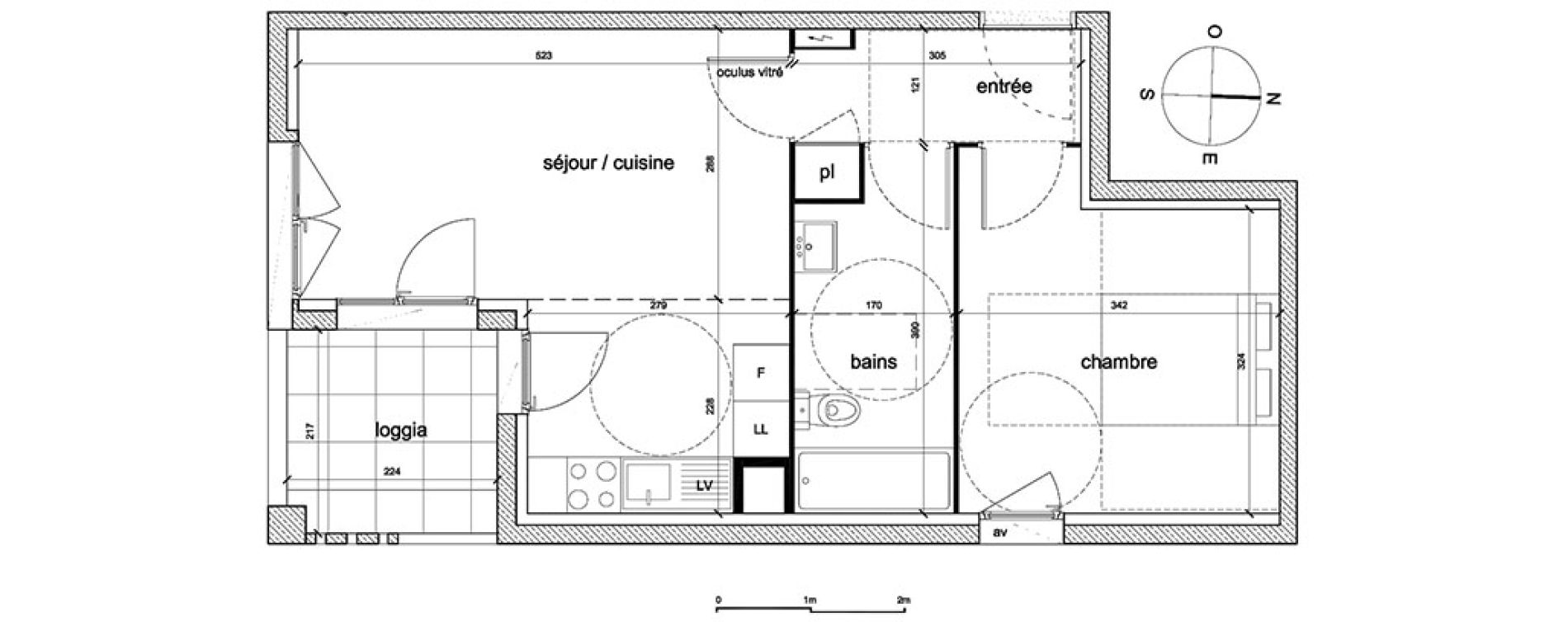 Appartement T2 de 43,15 m2 &agrave; Trappes Sand - pergaud - verlaine - aerostat