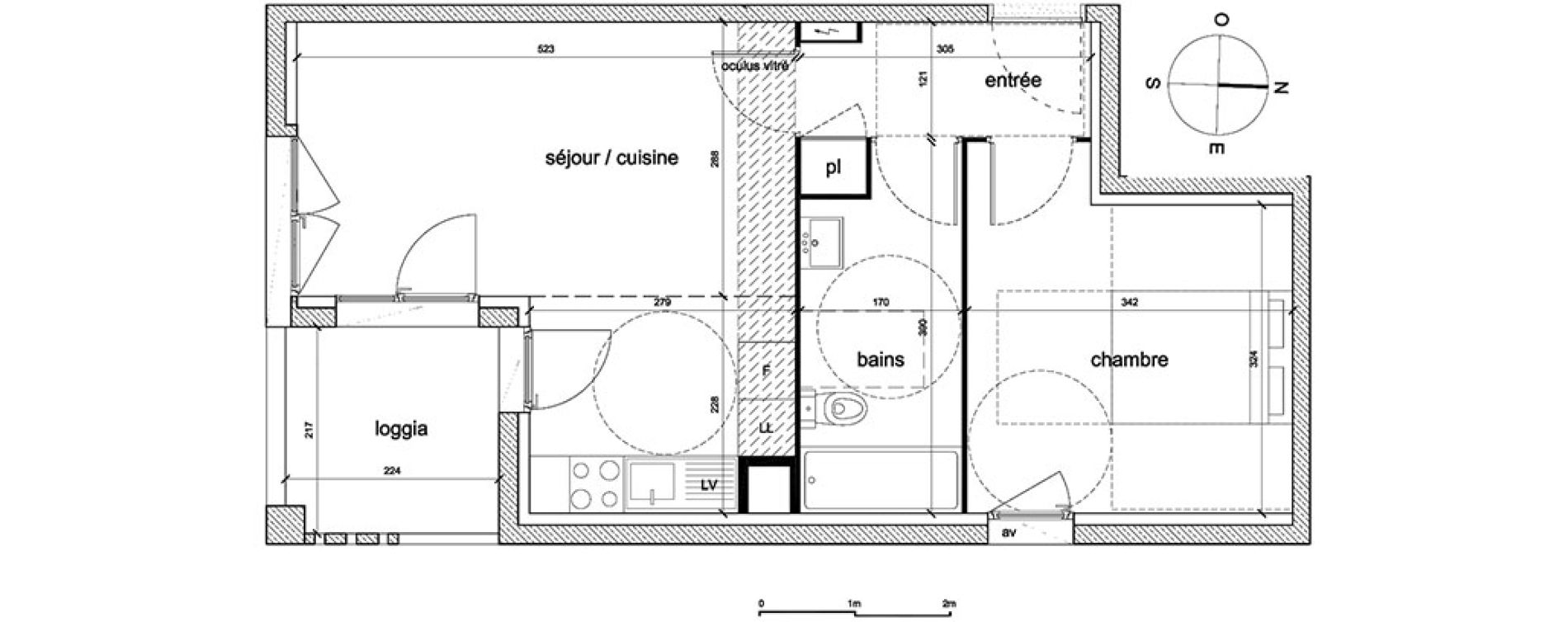 Appartement T2 de 43,15 m2 &agrave; Trappes Sand - pergaud - verlaine - aerostat