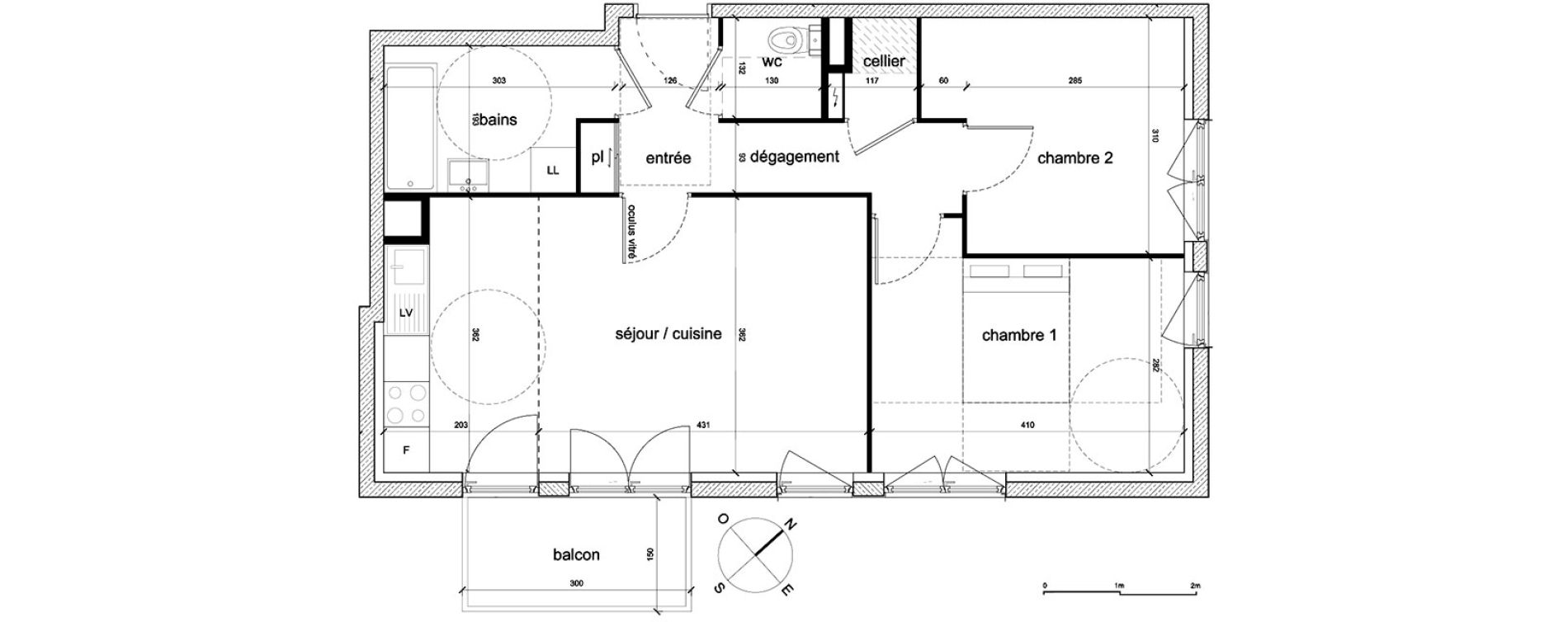 Appartement T3 de 59,43 m2 &agrave; Trappes Sand - pergaud - verlaine - aerostat