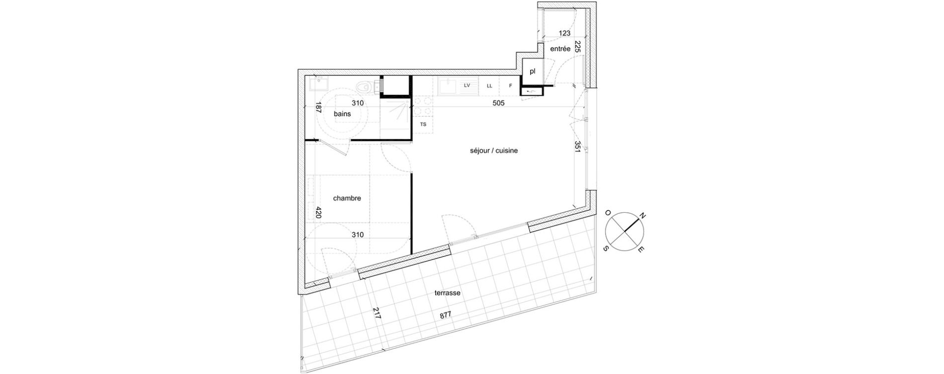 Appartement T2 de 41,87 m2 &agrave; Trappes Sand - pergaud - verlaine - aerostat