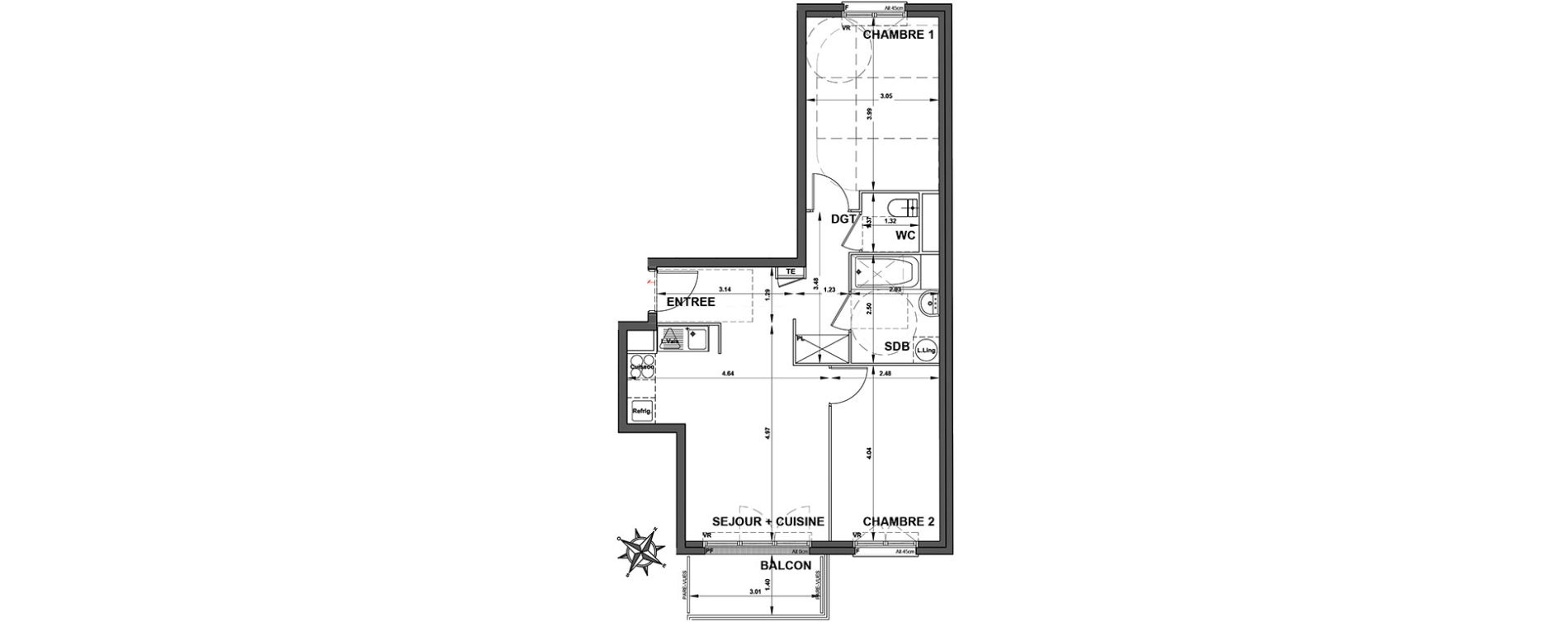 Appartement T3 de 56,05 m2 &agrave; Trappes Jaures - gare