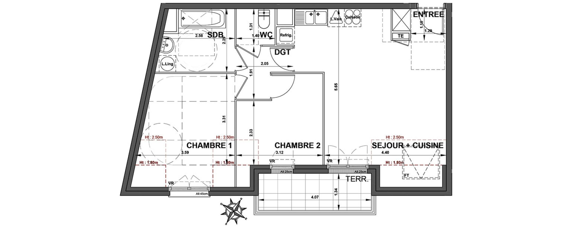 Appartement T3 de 59,15 m2 &agrave; Trappes Jaures - gare