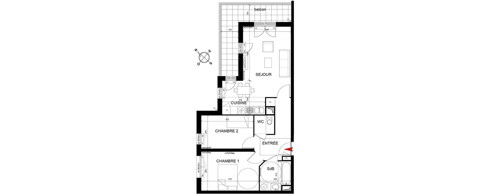 Appartement T3 de 58,06 m2 &agrave; Trappes Centre