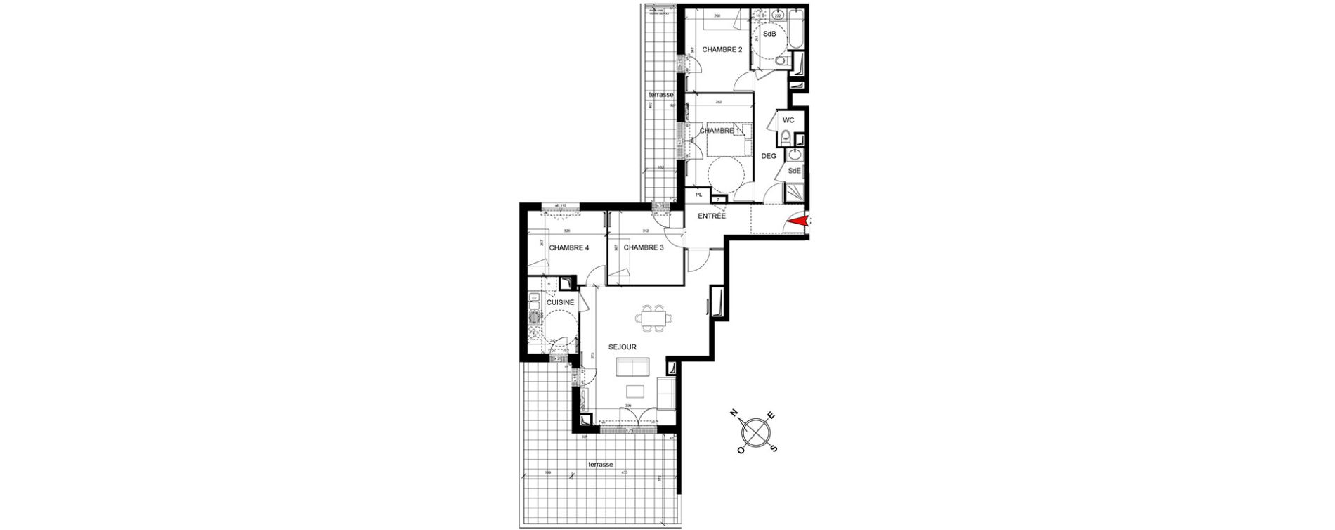 Appartement T5 de 97,73 m2 &agrave; Trappes Centre