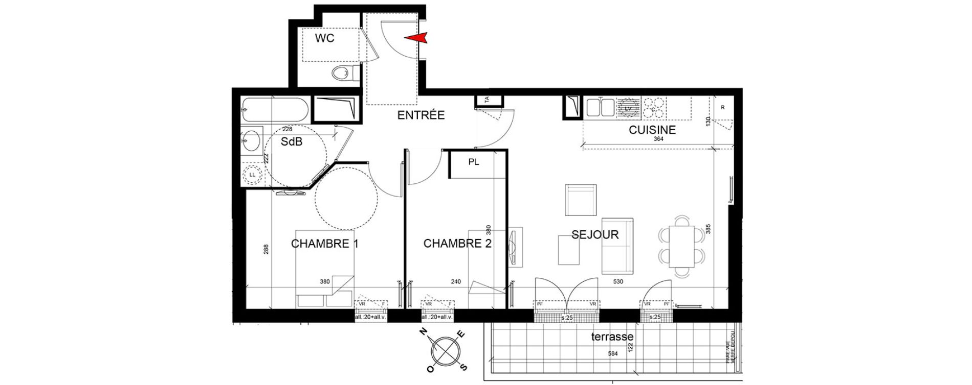Appartement T3 de 63,30 m2 &agrave; Trappes Centre