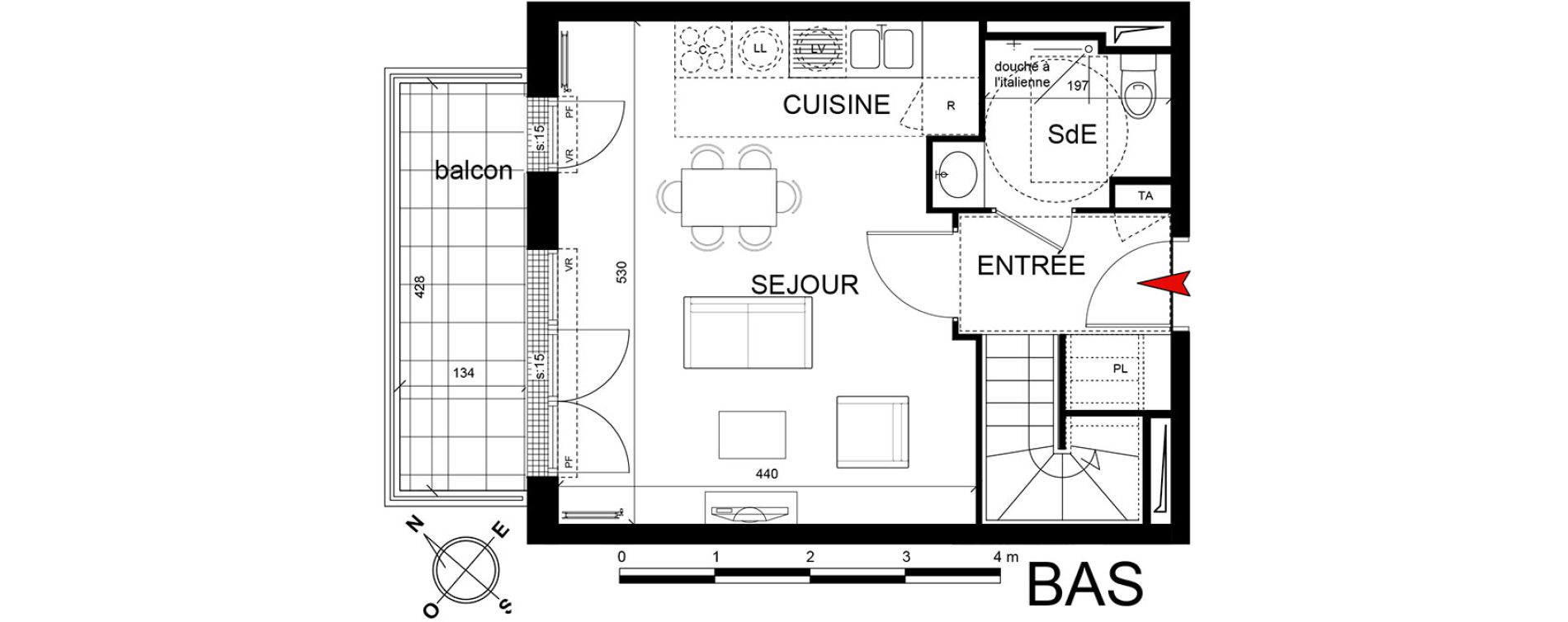 Appartement T3 de 57,84 m2 &agrave; Trappes Centre