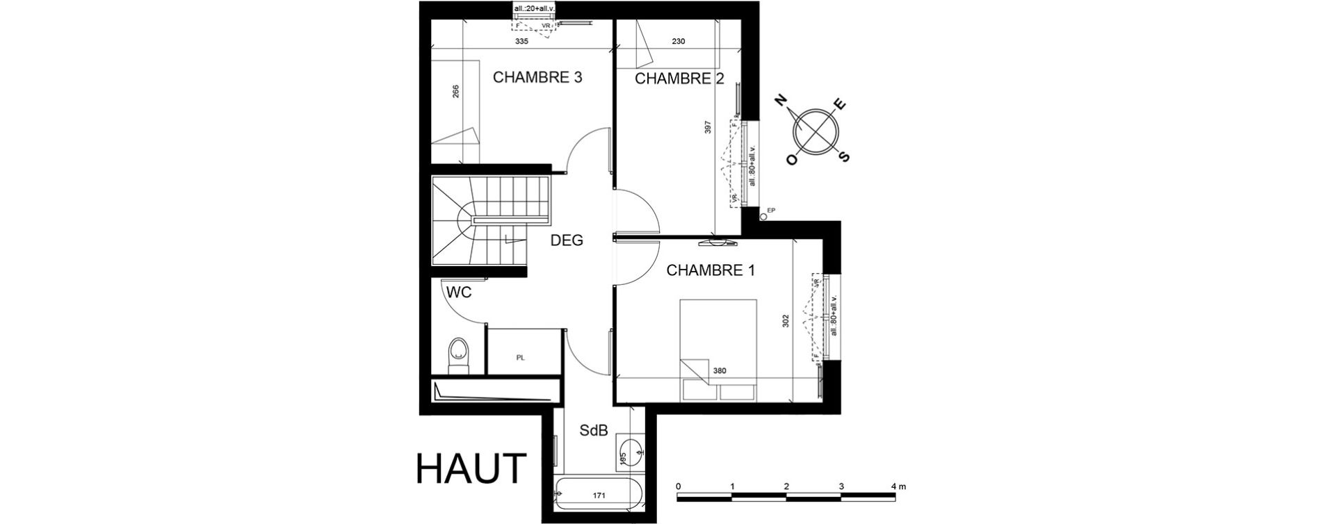 Appartement T4 de 79,93 m2 &agrave; Trappes Centre