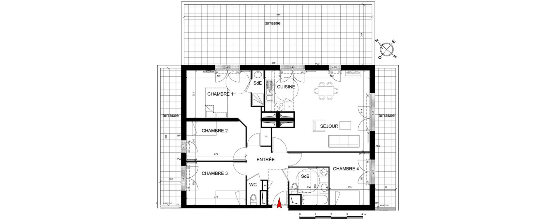 Appartement T5 de 91,94 m2 &agrave; Trappes Centre