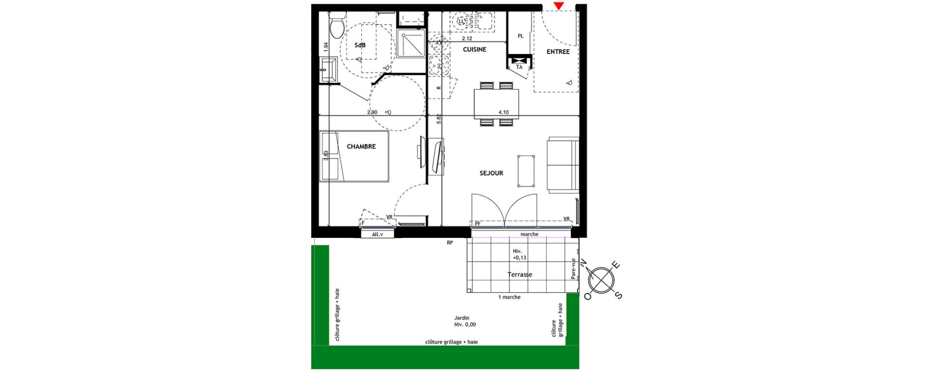 Appartement T2 de 40,15 m2 &agrave; Trappes Centre