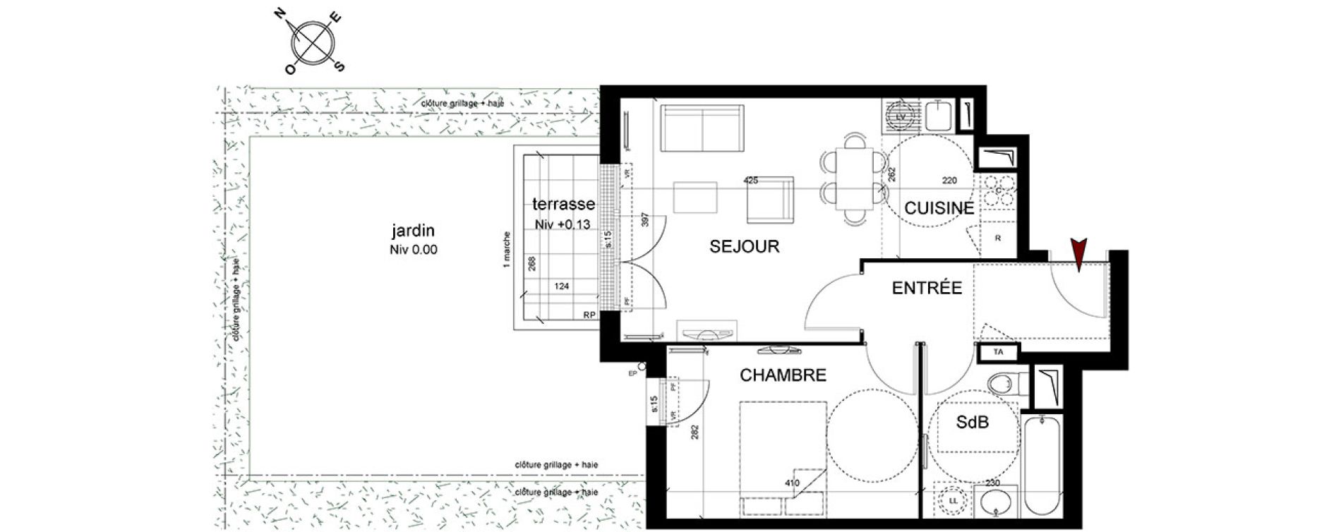 Appartement T2 de 43,47 m2 &agrave; Trappes Centre