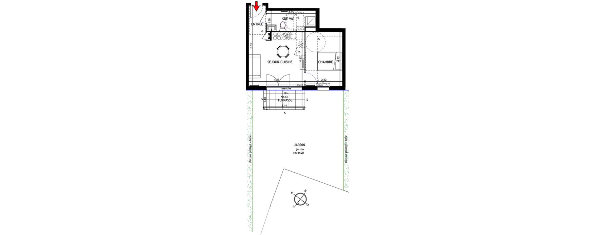 Appartement T2 de 37,10 m2 &agrave; Trappes Centre