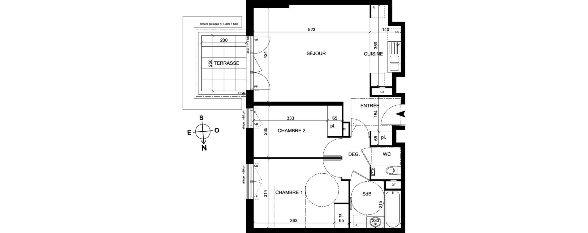 Appartement T3 de 62,60 m2 &agrave; Trappes Centre