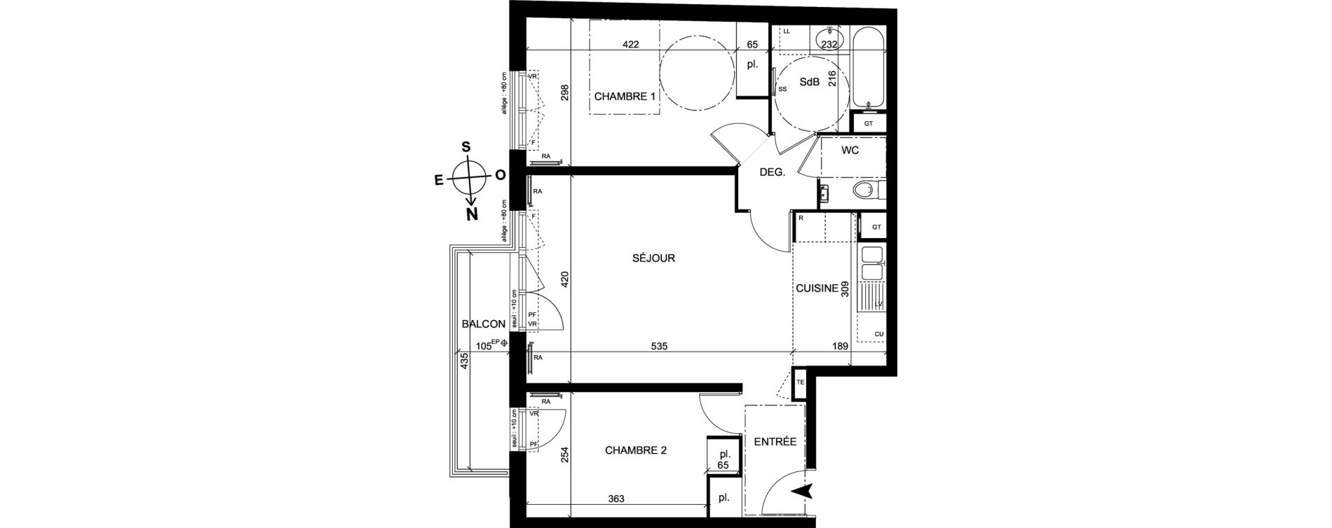 Appartement T3 de 64,20 m2 &agrave; Trappes Centre