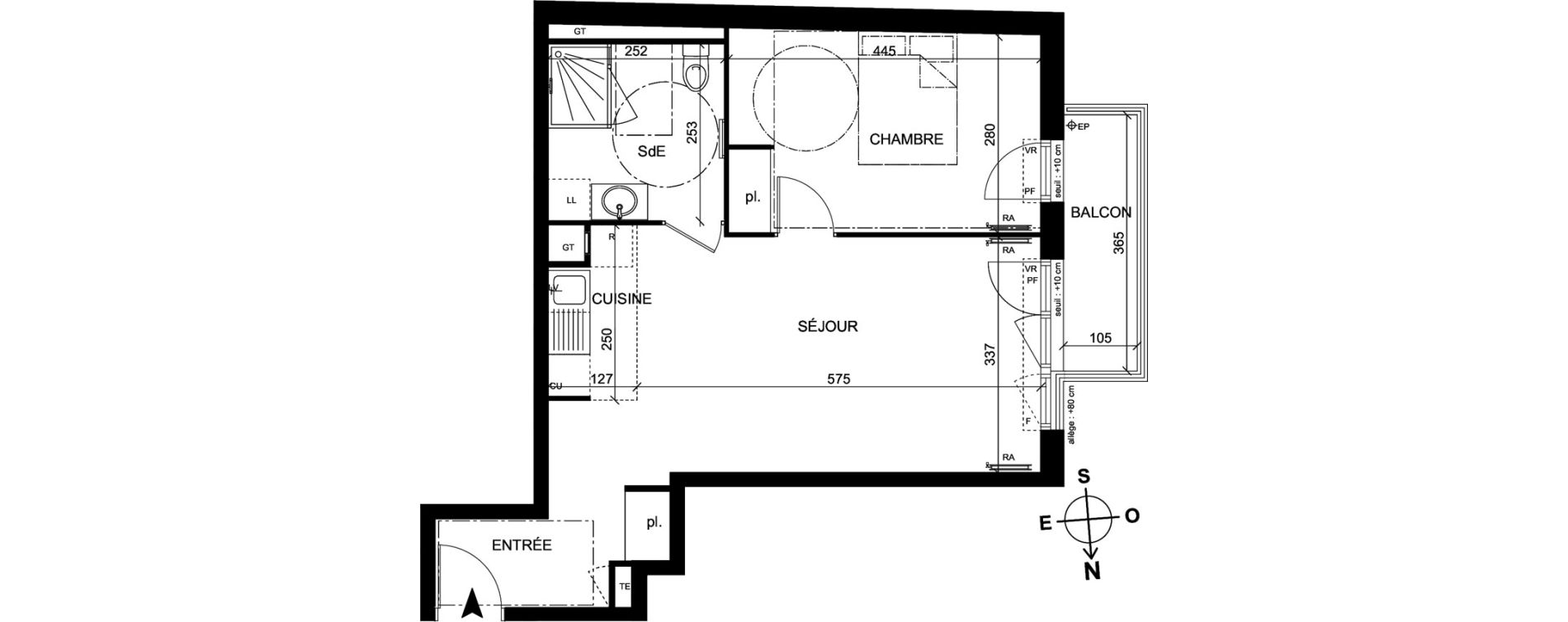 Appartement T2 de 47,60 m2 &agrave; Trappes Centre