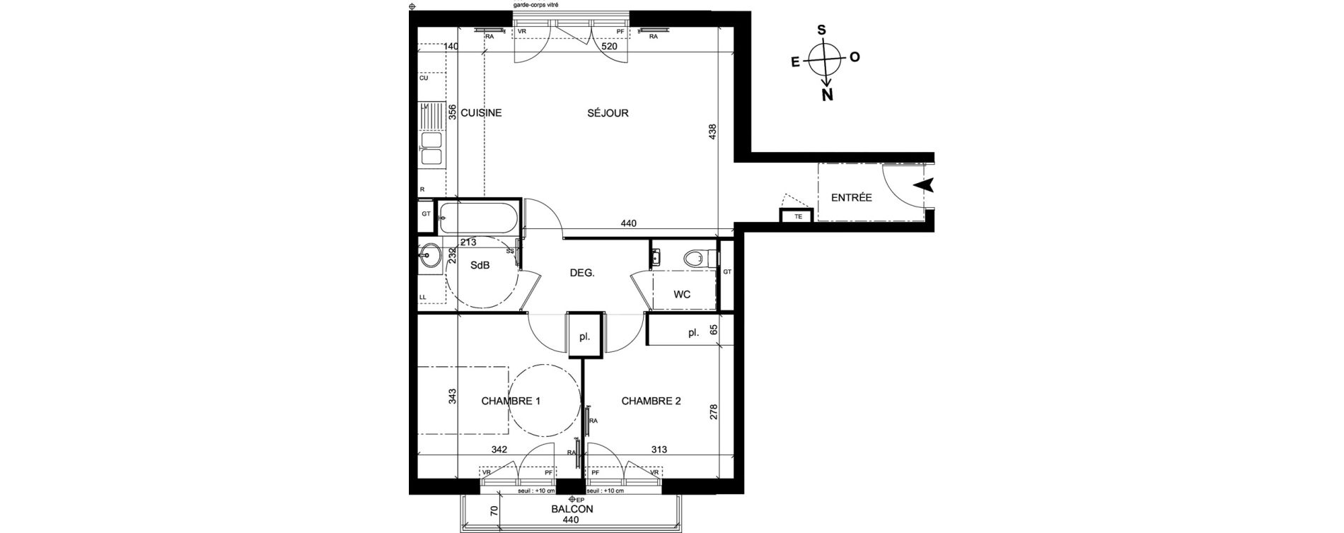 Appartement T3 de 64,90 m2 &agrave; Trappes Centre