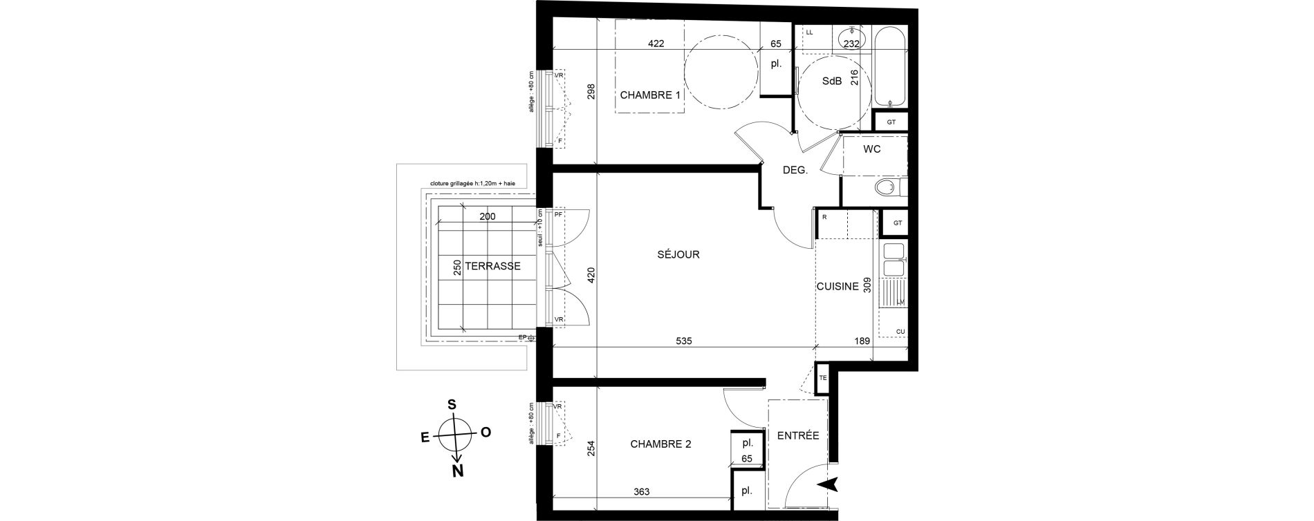 Appartement T3 de 64,10 m2 &agrave; Trappes Centre