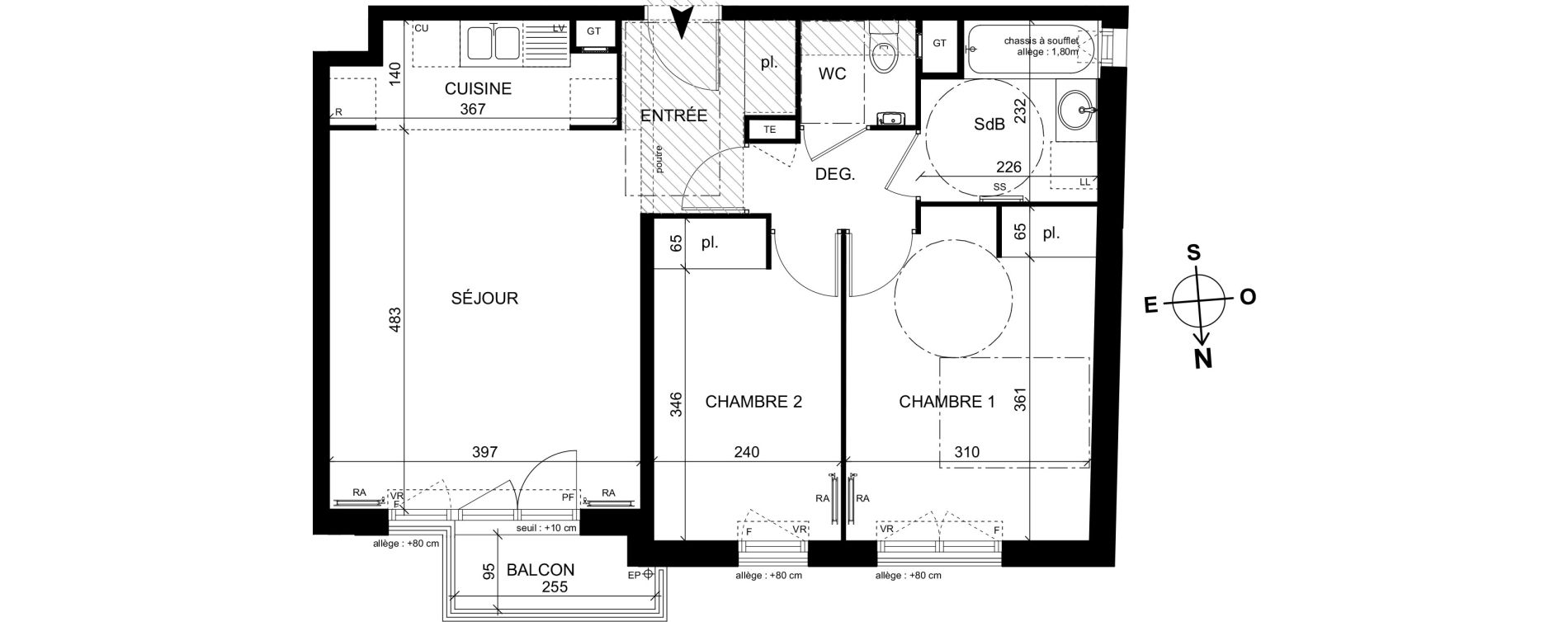 Appartement T3 de 60,20 m2 &agrave; Trappes Centre
