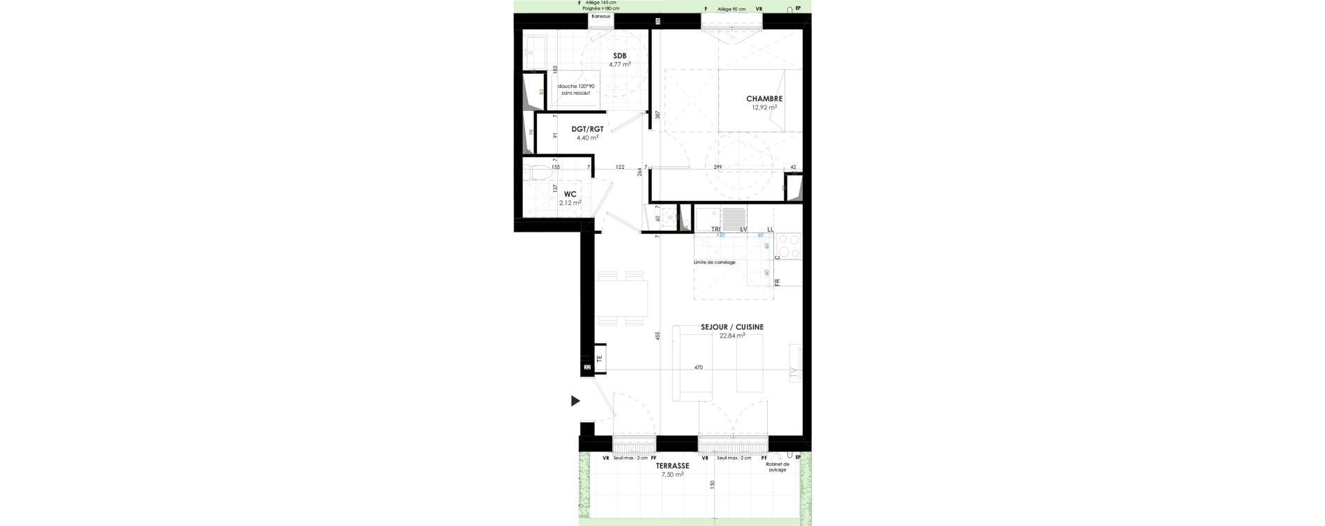 Appartement T2 de 47,06 m2 &agrave; Triel-Sur-Seine Les murs blancs