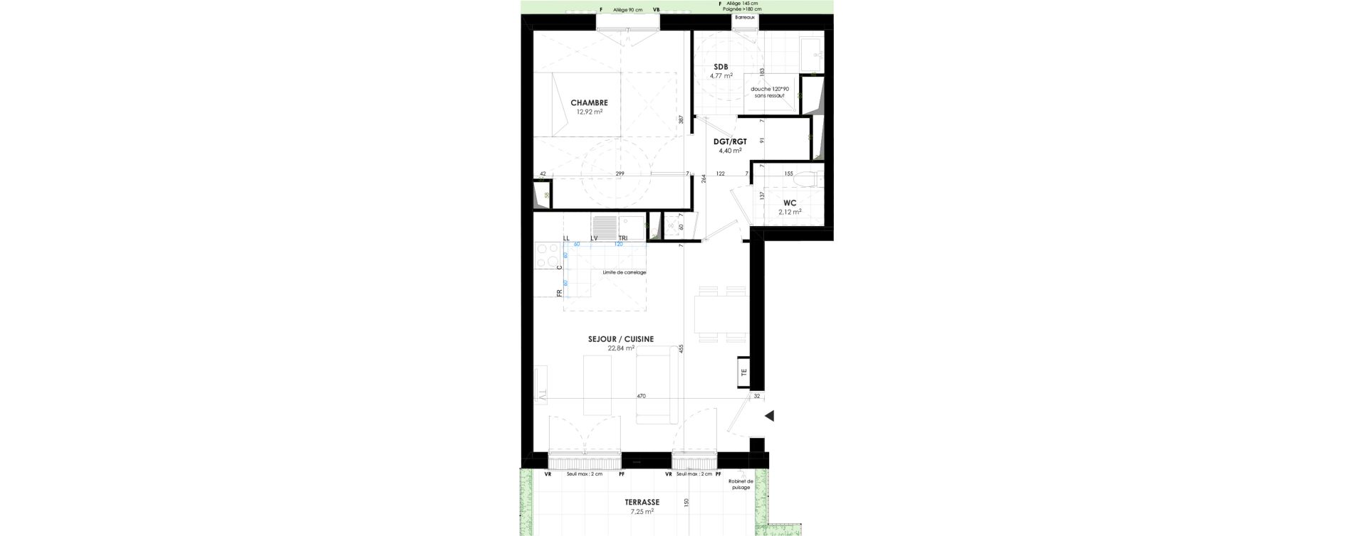 Appartement T2 de 47,05 m2 &agrave; Triel-Sur-Seine Les murs blancs
