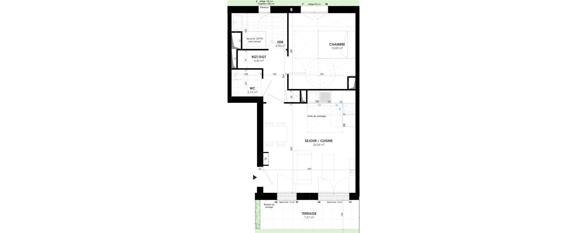 Appartement T2 de 47,24 m2 &agrave; Triel-Sur-Seine Les murs blancs