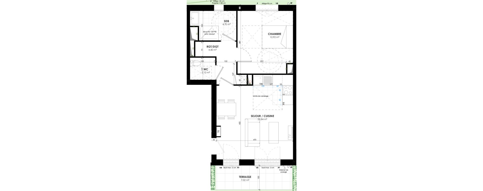Appartement T2 de 46,99 m2 &agrave; Triel-Sur-Seine Les murs blancs