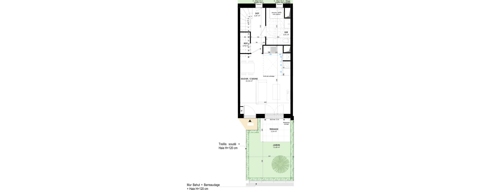 Duplex T3 de 66,86 m2 &agrave; Triel-Sur-Seine Les murs blancs