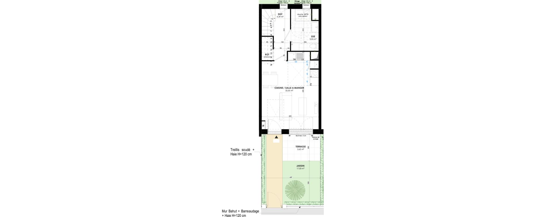 Duplex T3 de 66,86 m2 &agrave; Triel-Sur-Seine Les murs blancs