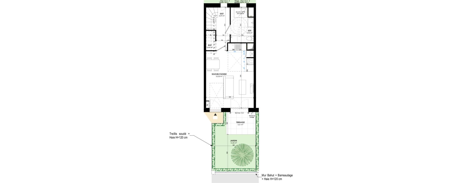 Duplex T3 de 66,86 m2 &agrave; Triel-Sur-Seine Les murs blancs