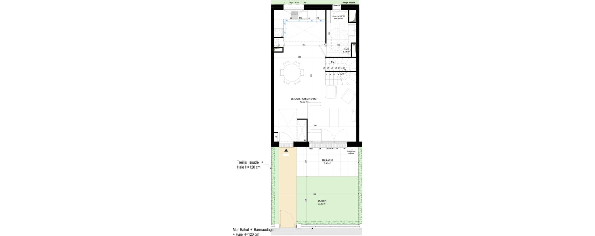 Duplex T4 de 90,46 m2 &agrave; Triel-Sur-Seine Les murs blancs