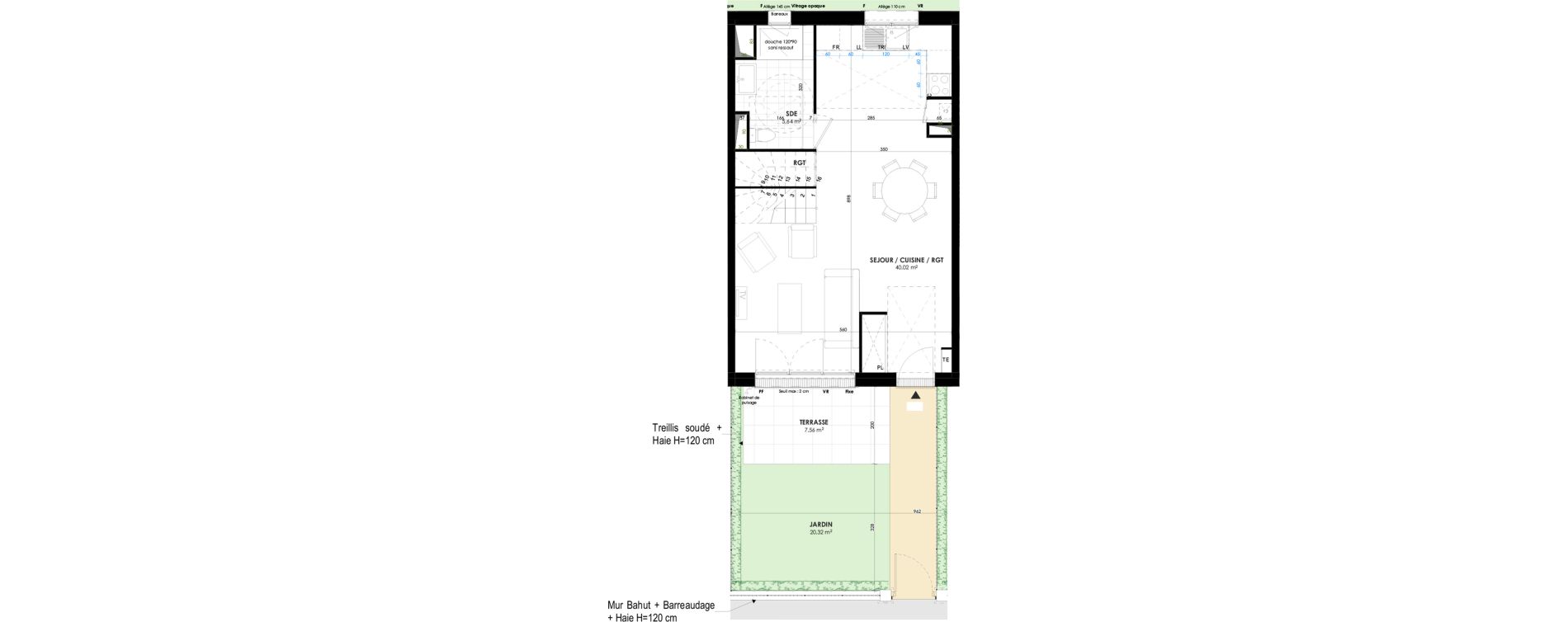Duplex T4 de 90,29 m2 &agrave; Triel-Sur-Seine Les murs blancs