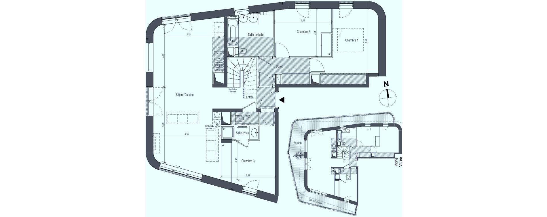 Appartement T4 de 96,39 m2 &agrave; V&eacute;lizy-Villacoublay Louvois