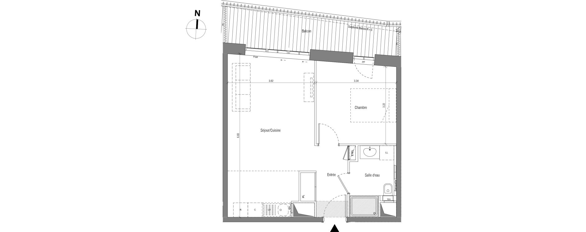 Appartement T2 de 43,79 m2 &agrave; V&eacute;lizy-Villacoublay Louvois