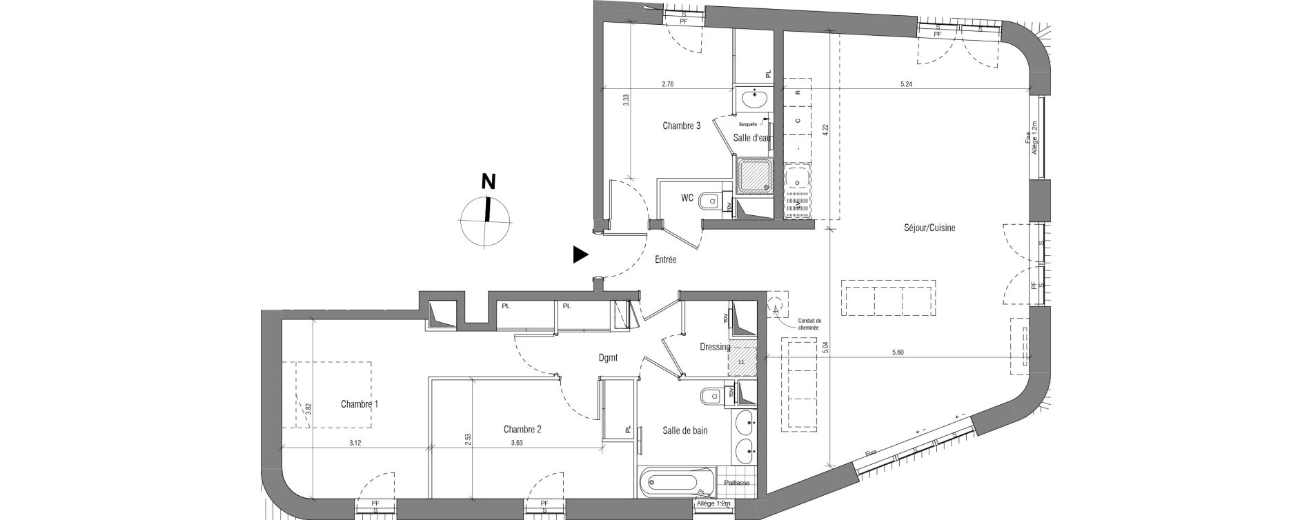 Appartement T4 de 103,71 m2 &agrave; V&eacute;lizy-Villacoublay Louvois