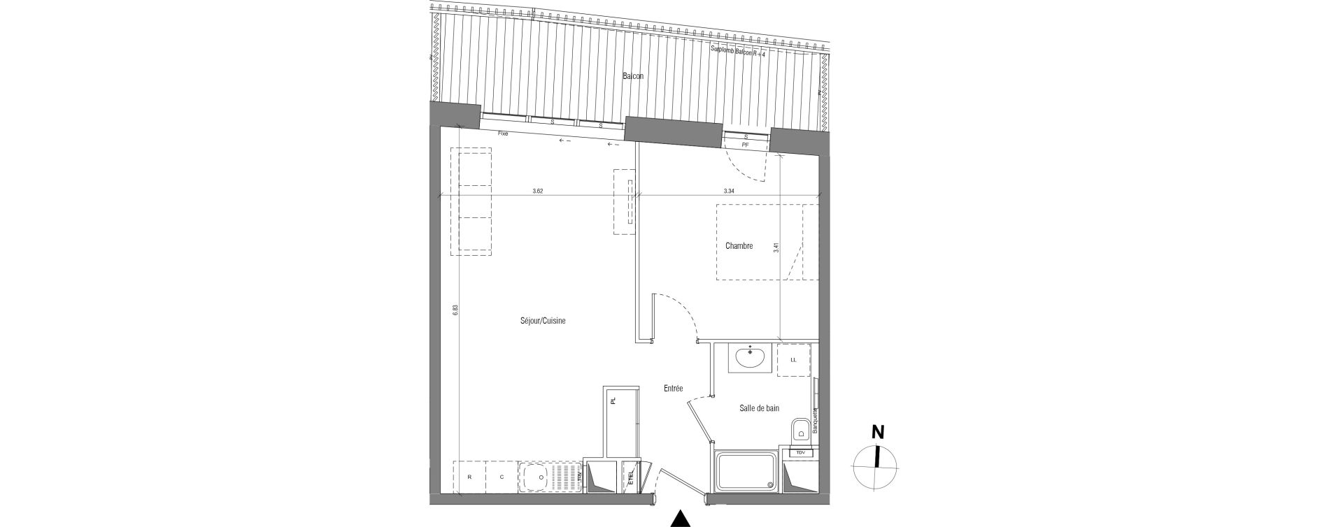 Appartement T2 de 43,85 m2 &agrave; V&eacute;lizy-Villacoublay Louvois