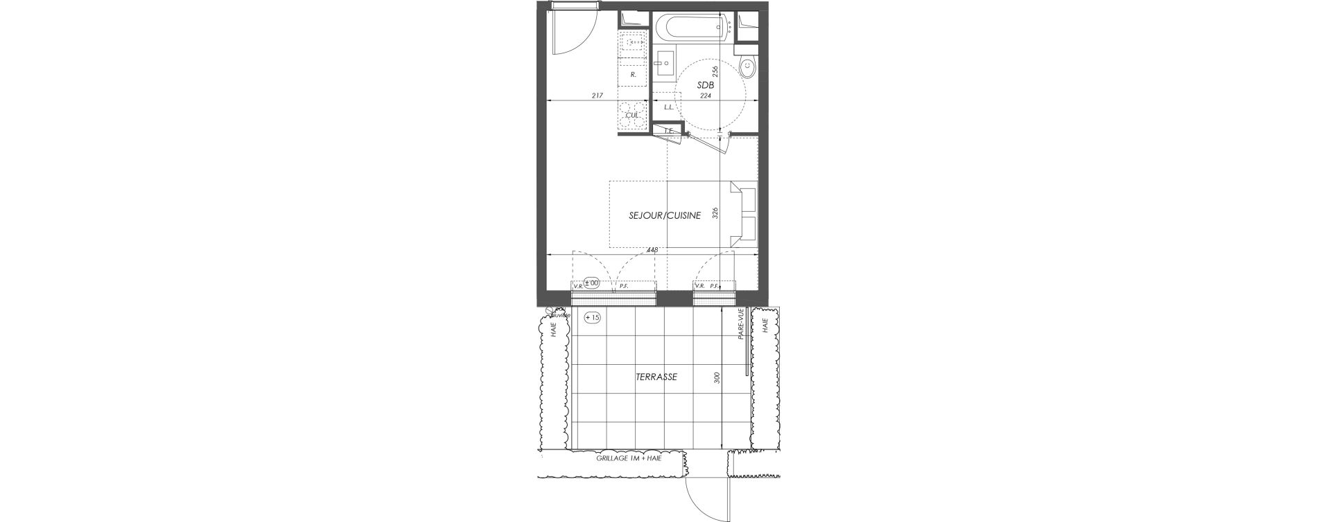 Appartement T1 de 25,25 m2 &agrave; V&eacute;lizy-Villacoublay Centre