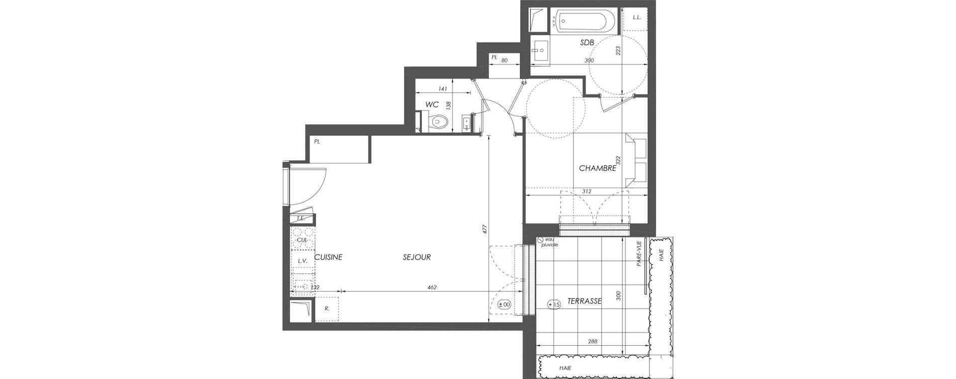 Appartement T2 de 47,65 m2 &agrave; V&eacute;lizy-Villacoublay Centre