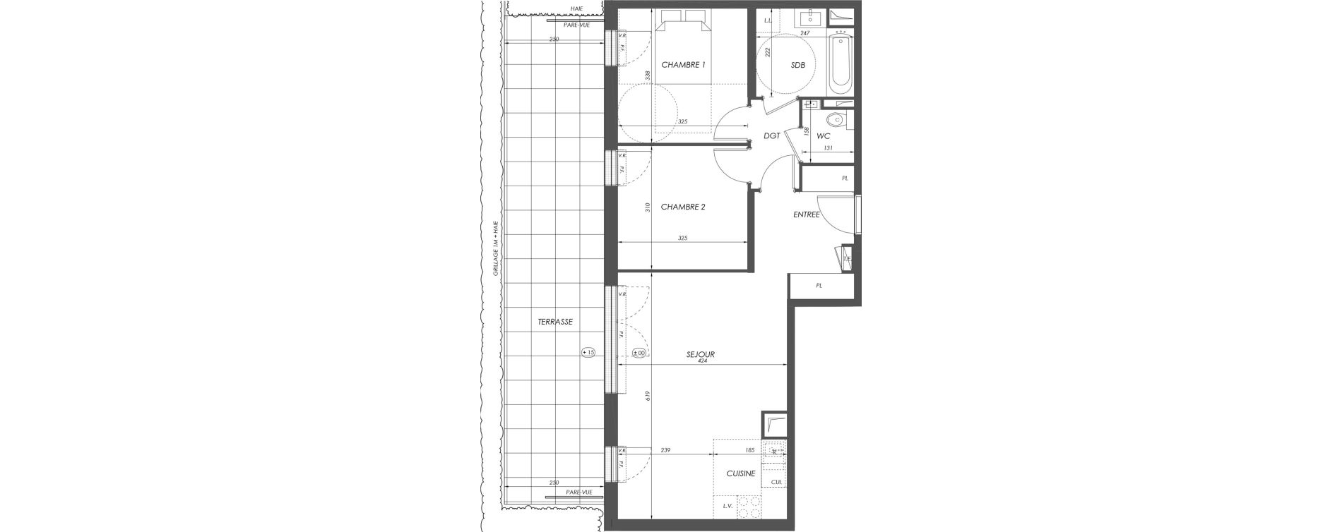 Appartement T3 de 63,36 m2 &agrave; V&eacute;lizy-Villacoublay Centre