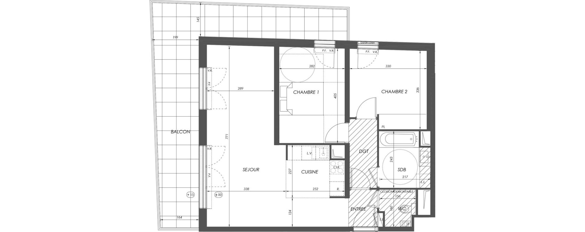 Appartement T3 de 67,59 m2 &agrave; V&eacute;lizy-Villacoublay Centre