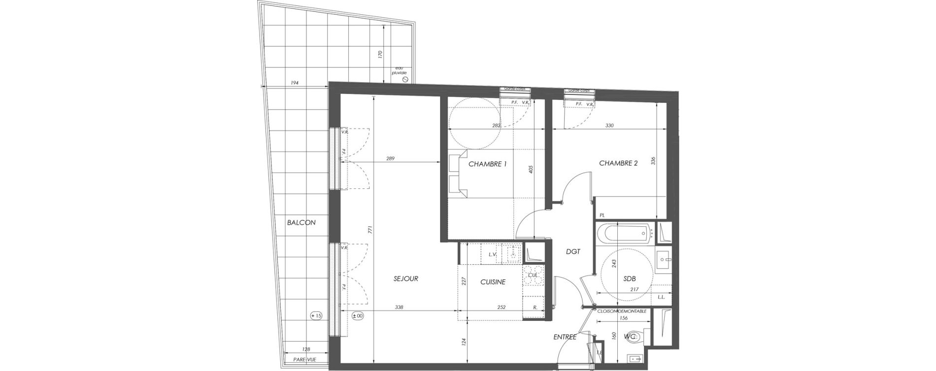 Appartement T3 de 67,59 m2 &agrave; V&eacute;lizy-Villacoublay Centre