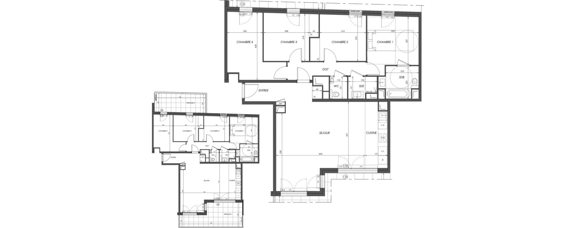 Appartement T5 de 105,97 m2 &agrave; V&eacute;lizy-Villacoublay Centre