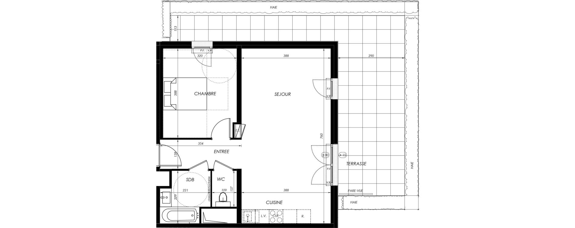 Appartement T2 de 52,29 m2 &agrave; V&eacute;lizy-Villacoublay Centre