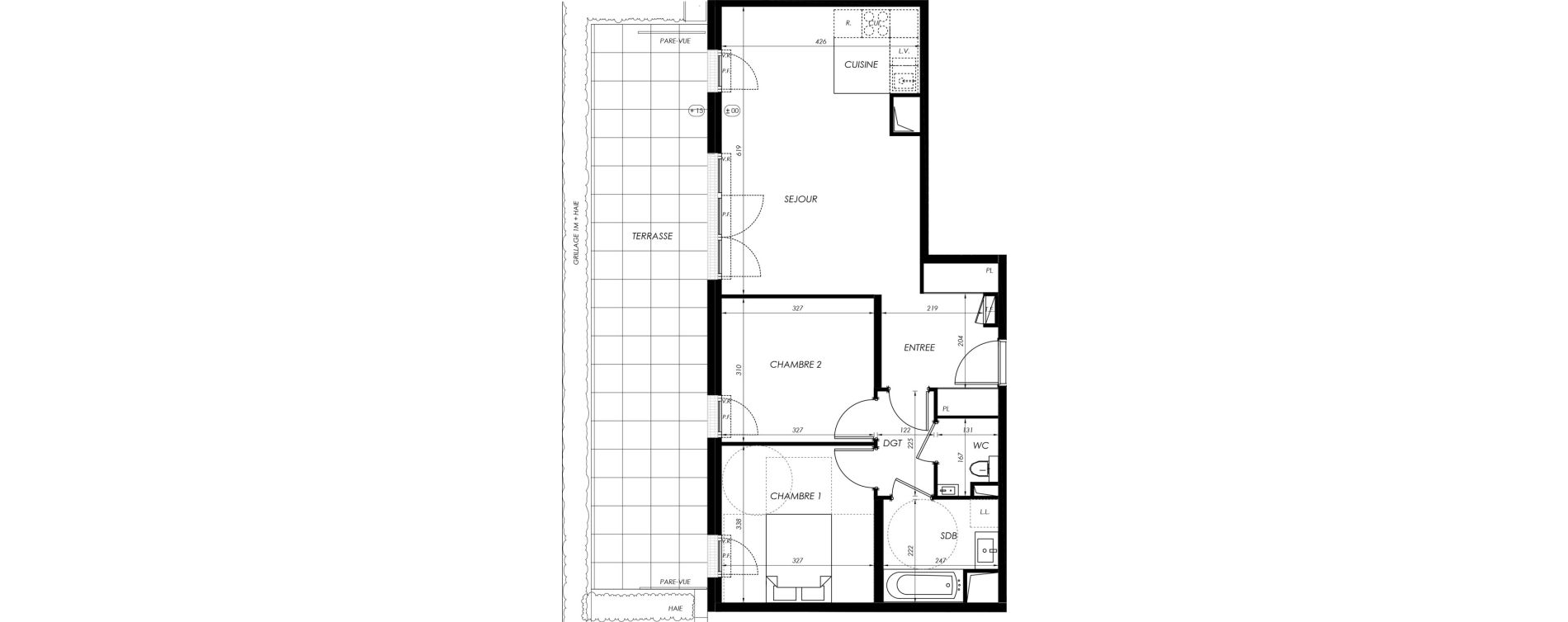 Appartement T3 de 63,21 m2 &agrave; V&eacute;lizy-Villacoublay Centre