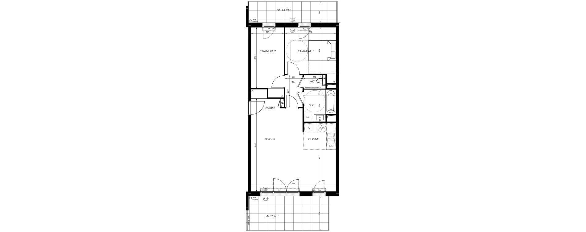 Appartement T3 de 64,63 m2 &agrave; V&eacute;lizy-Villacoublay Centre